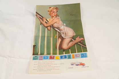 Elvgren 1950s Holiday 5 Pinups Foldout Greeting Card "Holiday Portfolio" Volume XI for Aeroliner Spokane WA Brown & Bigelow