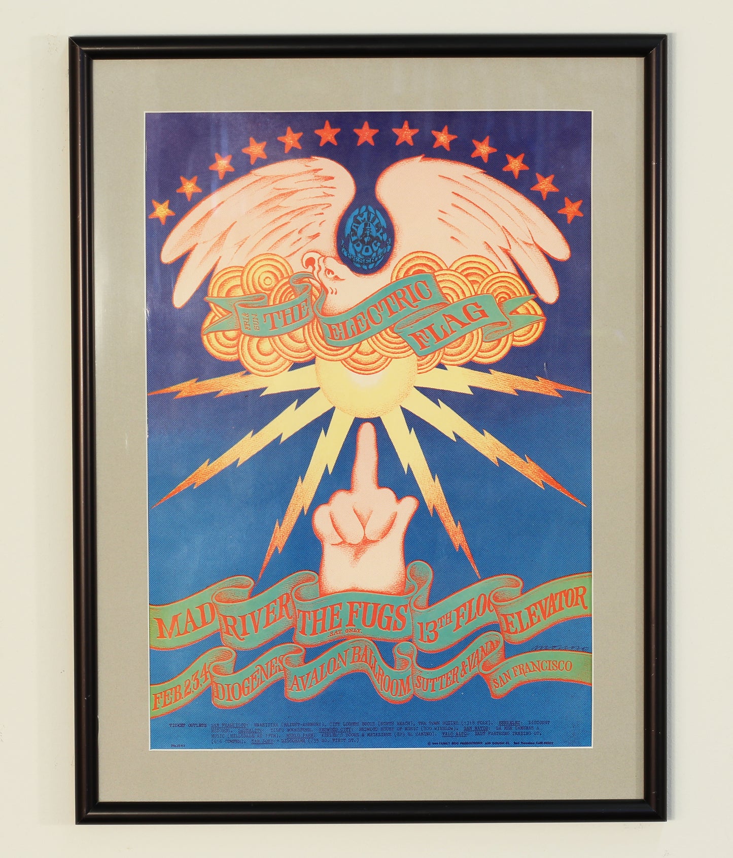 The Electric Flag Concert Poster - Avalon Hall By Victor Moscoso