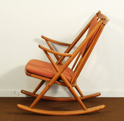 1960s Vintage Frank Reenskaug for Bramin Danish Teak Rocking Chair