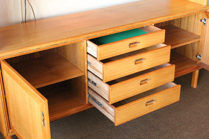 Danish Teak & Rosewood Credenza With Lighted Hutch