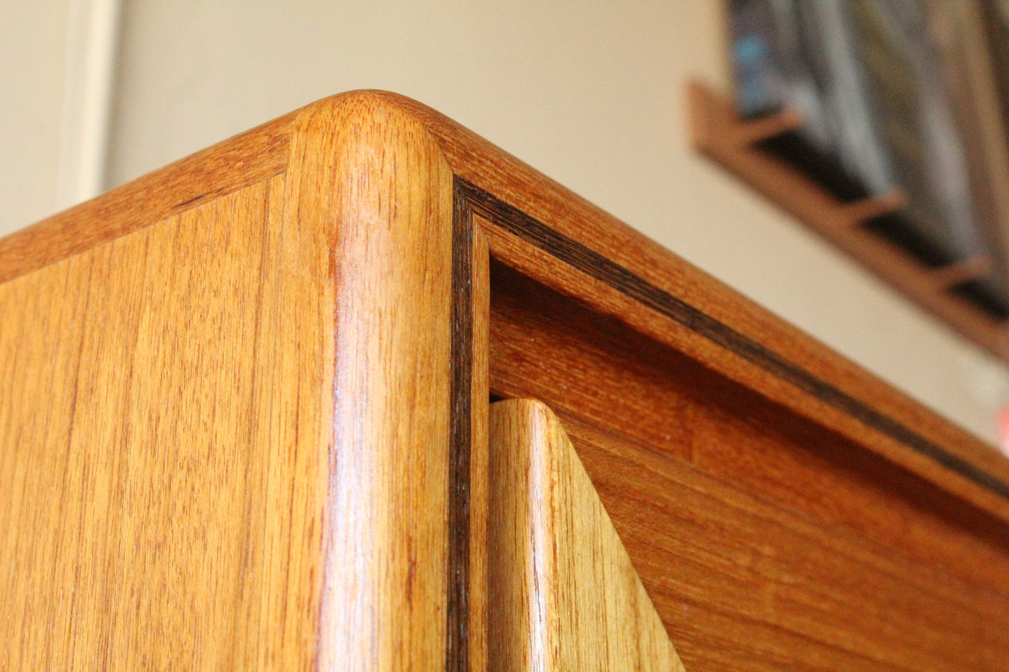 Danish Teak & Rosewood Credenza With Lighted Hutch